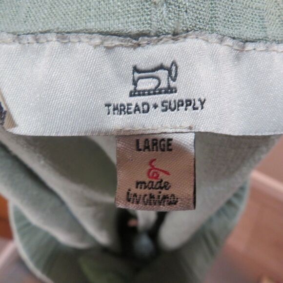 Thread & Supply Wide Leg Crop Pants Rayon/Linen Blend Size L - Picture 7 of 8